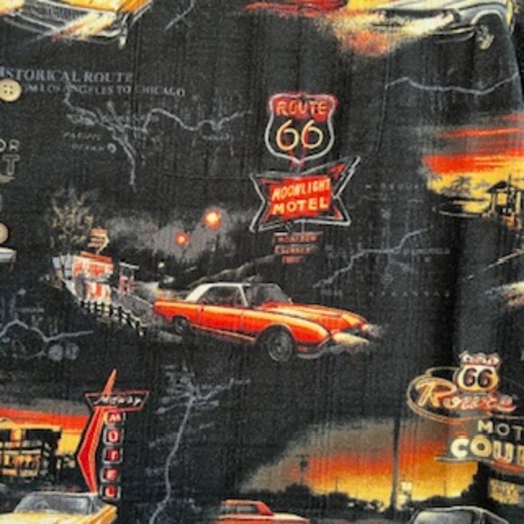 North River Outfitters Route 66 Button Down Shirt With Muscle Cars Large - Picture 12 of 14
